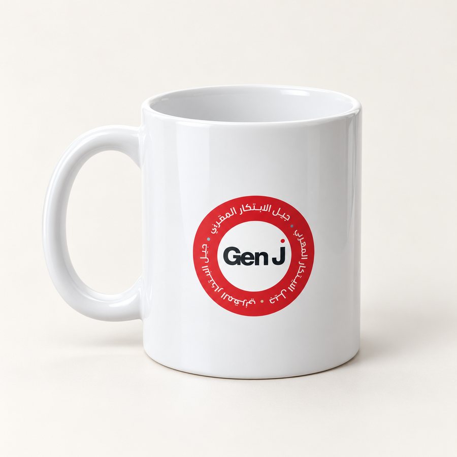 Mug blanc · logo rouge